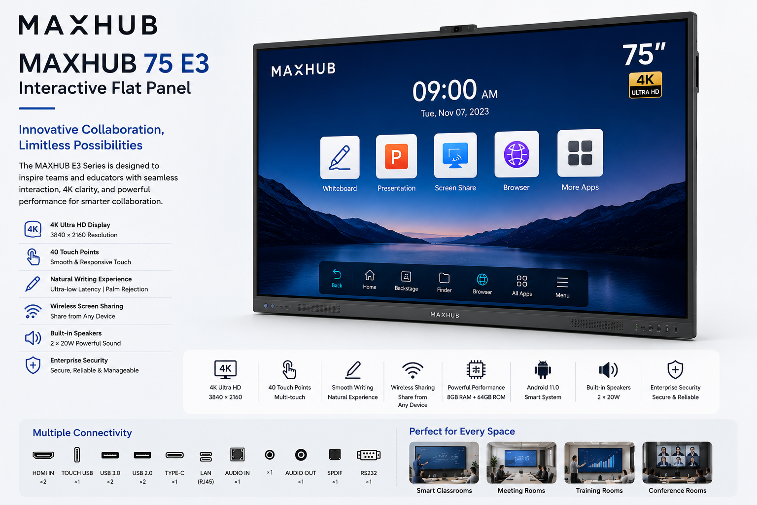 Maxhub 75 E3 Interactive Flat Panel