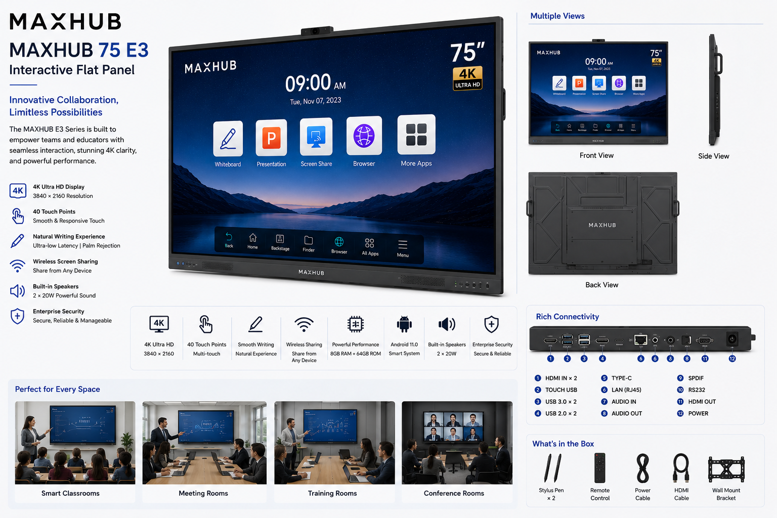 Maxhub 75 E3 Interactive Flat Panel - Image 2
