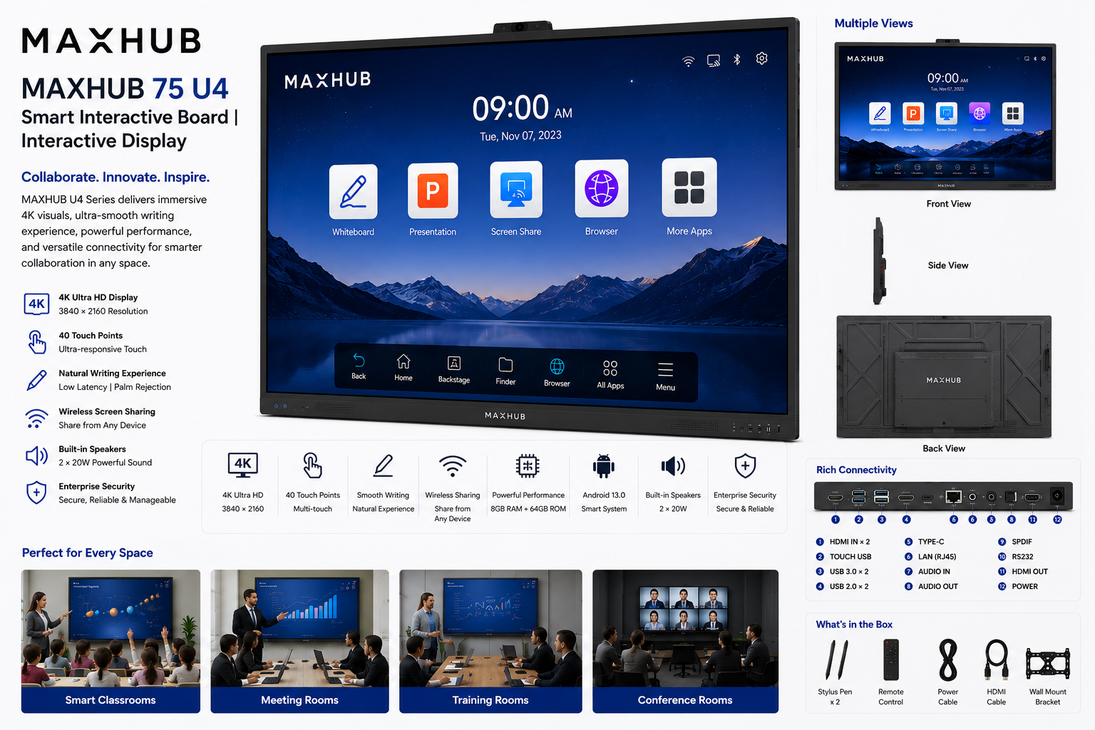Maxhub 75 U4 Smart Interactive Board