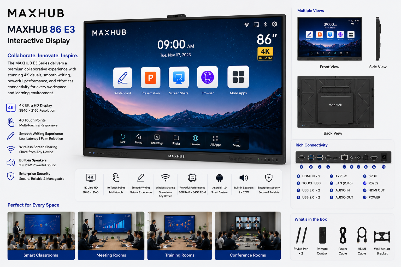 Maxhub 86 E3 Interactive Display