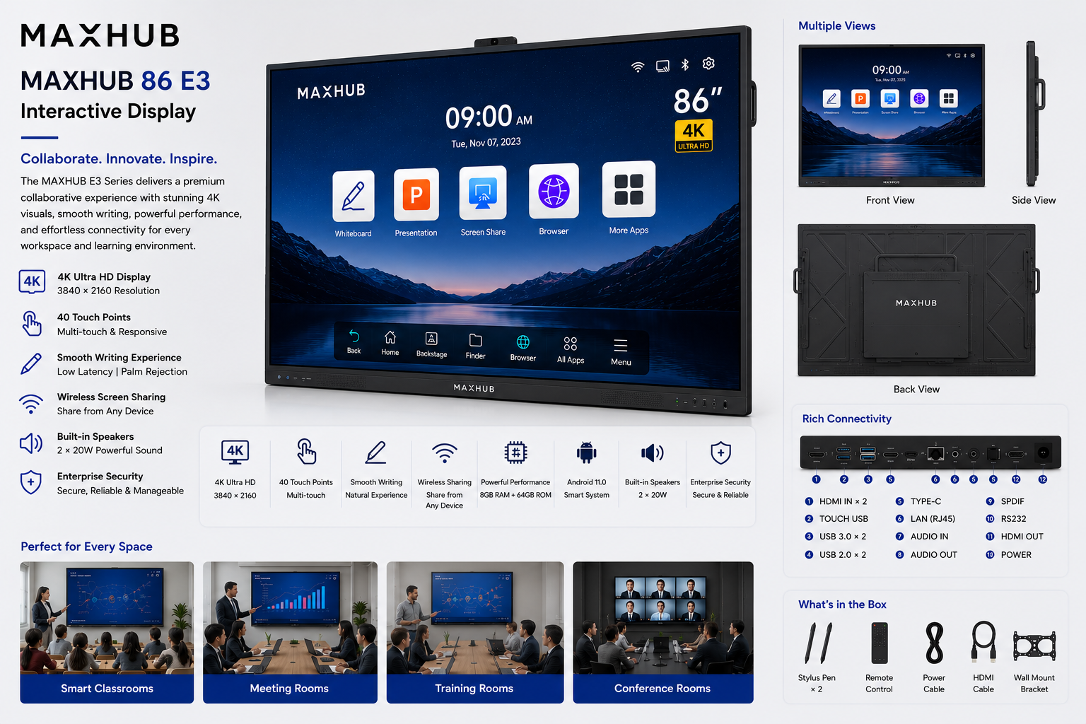 Maxhub 86 E3 Interactive Display - Image 2