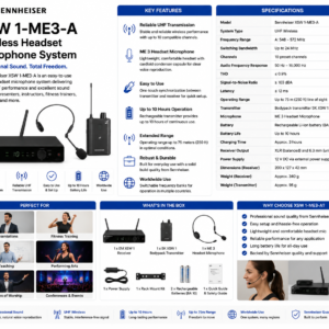 Sennheiser XSW 1-ME3-A Wireless Headset Microphone System