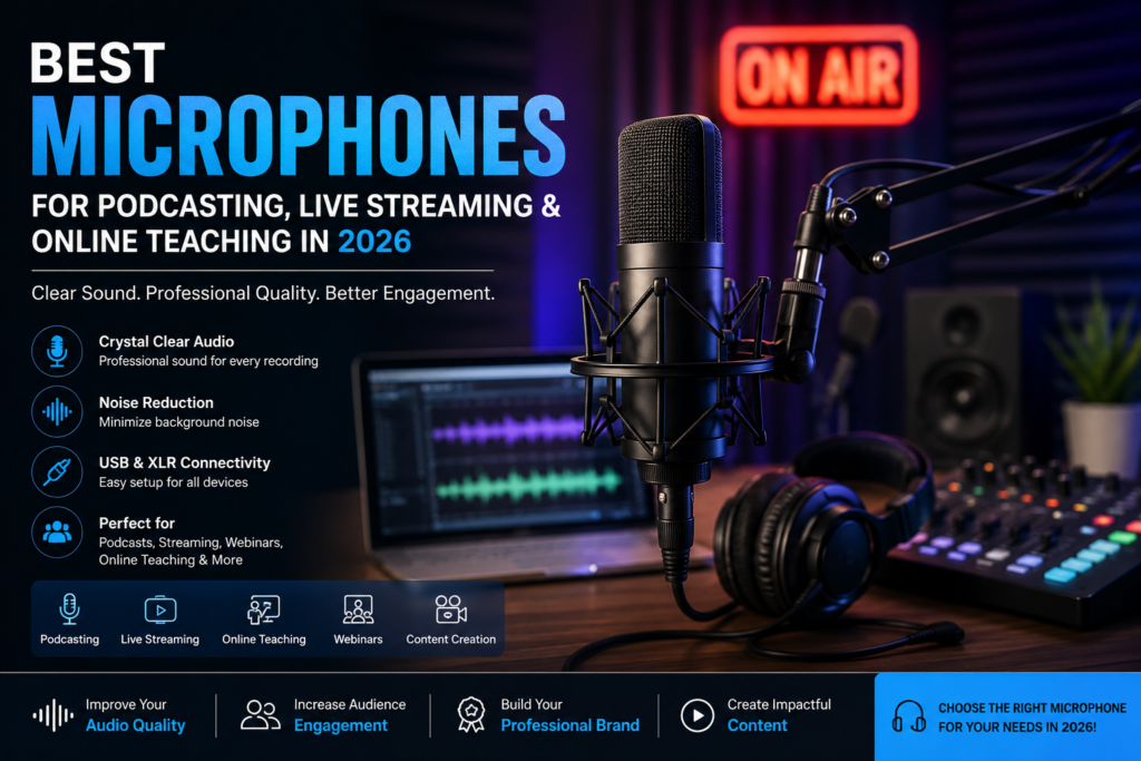 Best microphones for podcasting, live streaming, webinars, and online teaching in 2026
