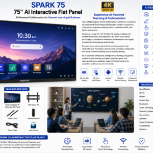 TechHubX Spark 75 Inch AI Interactive Flat Panel 4K Smart Board