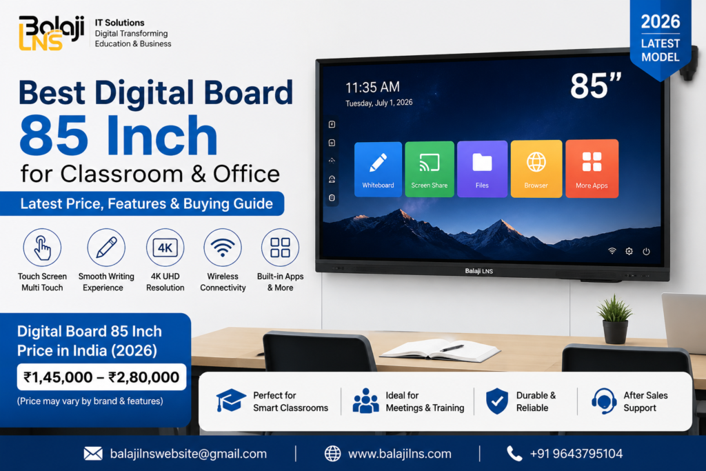Best 85 Inch Digital Board for Classroom and Office with 4K Touch Screen Display